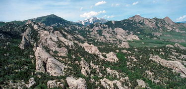 Panaramic view of City of Rock in the summer
